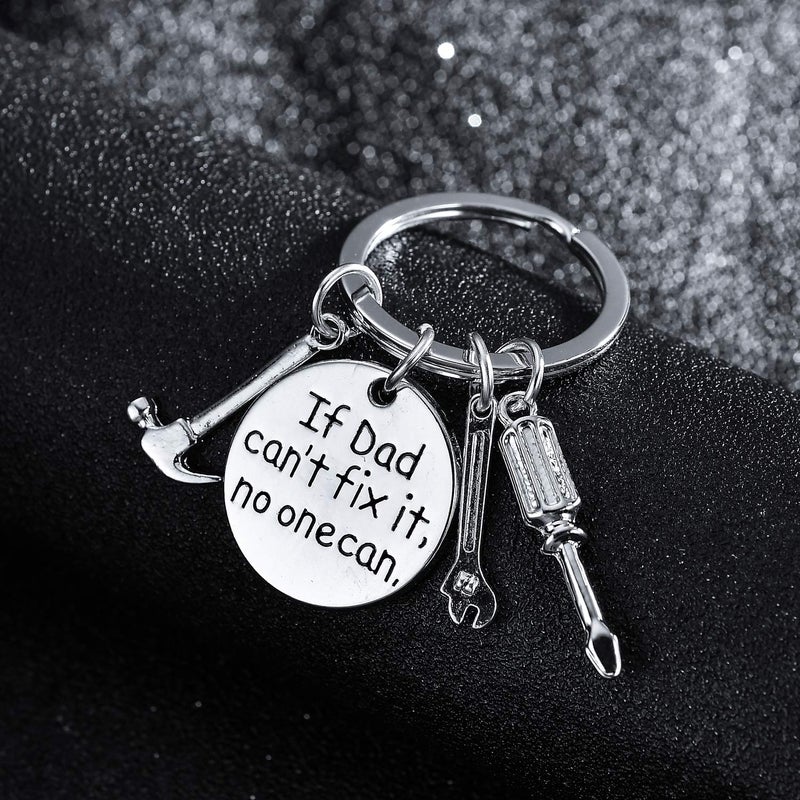 BESPMOSP Dad Keychain Daddy Gifts Father's Day Keyring Birthday Gifts From Daughter-If Dad Can't Fix It No One Can - Image 3